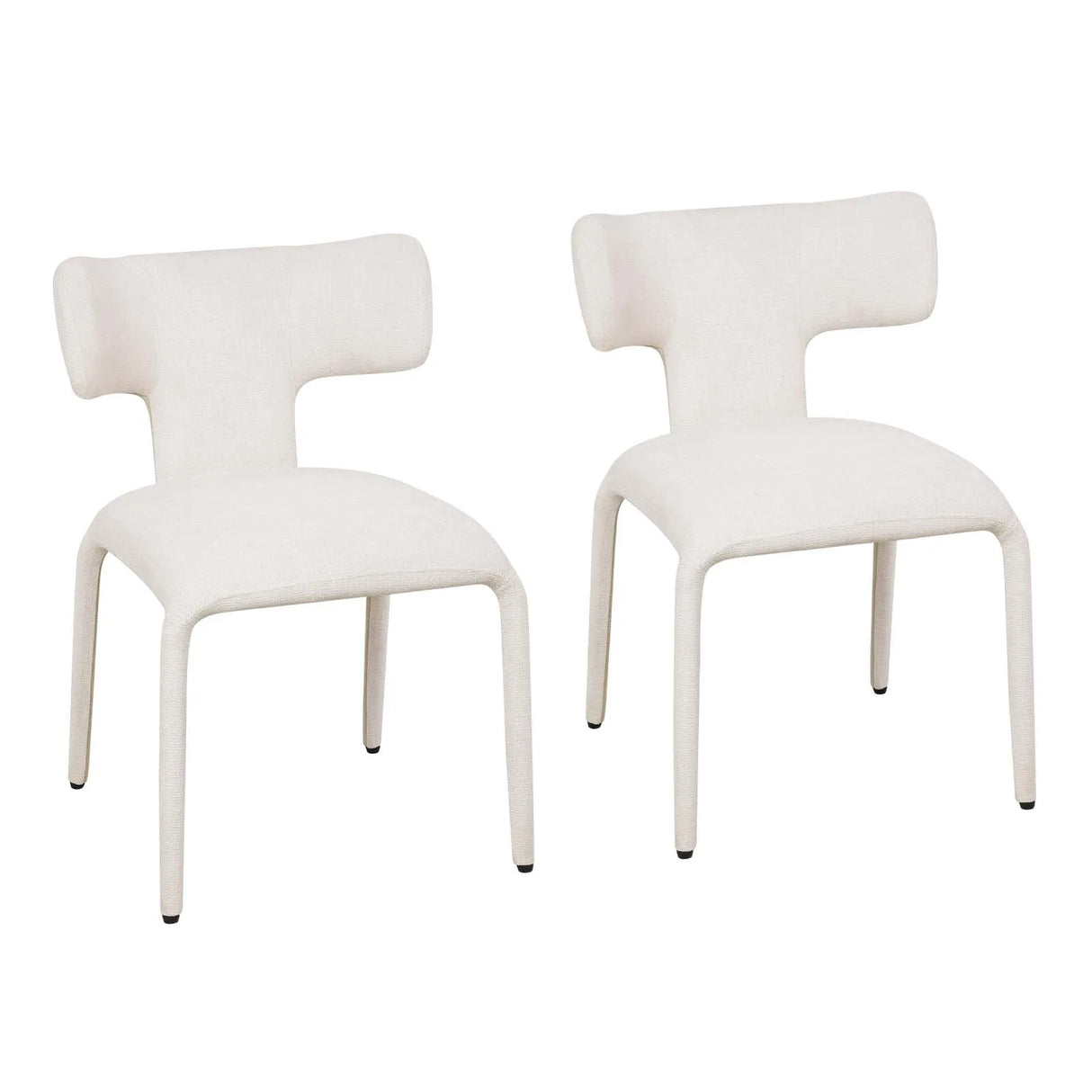 Set van 2 moderne BukkitBow eetkamerstoelen met metalen onderstel en wielen, comfortabele zitmeubels voor de eettafel