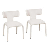 Set van 2 moderne BukkitBow eetkamerstoelen met metalen onderstel en wielen, comfortabele zitmeubels voor de eettafel