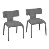 Set van 2 moderne BukkitBow eetkamerstoelen met metalen onderstel en wielen, stijlvolle en comfortabele eetkamerstoel.