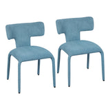 Set van 2 moderne BukkitBow eetkamerstoelen met metalen onderstel en wieltjes, comfortabele zitmeubels voor de eettafel