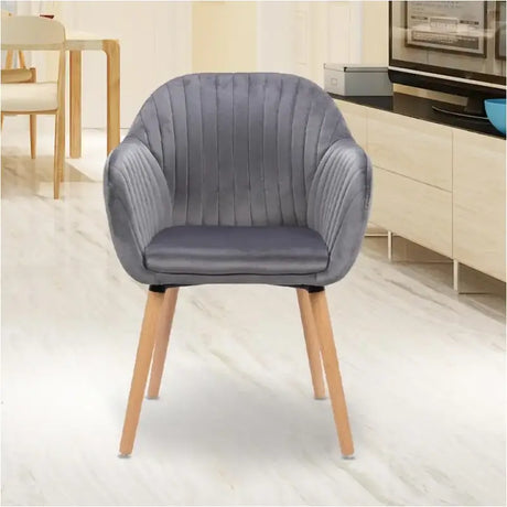Set van 4 BukkitBow moderne fluwelen eetkamerstoelen met massief houten frame en ergonomisch ontwerp, 81x44x40cm, 100kg draagvermogen.
