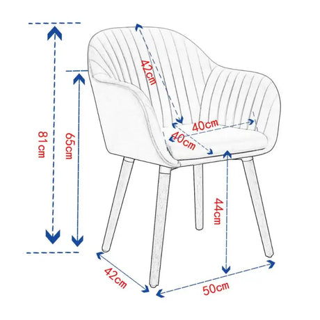 Set van 4 BukkitBow moderne fluwele eetkamerstoelen met ergonomisch ontwerp, massief houten frame en comfortabele zitruimte.