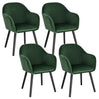 Set van 4 moderne BukkitBow fluwele eetkamerstoelen met massief houten frame en ergonomisch ontwerp, 81x44x40cm, tot 100kg.