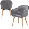 Set van 4 BukkitBow moderne fluwele eetkamerstoelen met massief houten frame, ergonomisch ontwerp en 100 kg draagvermogen.