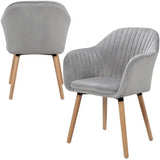 Set van 4 BukkitBow moderne fluwele eetkamerstoelen met massief houten frame en ergonomisch ontwerp, 81x44x40cm, max. 100kg.