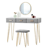 Moderne BukkitBow kaptafel met spiegel en krukje, geschikt voor kinderen en volwassenen, 100x40 cm, stijlvolle make-up tafel.