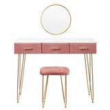 Moderne BukkitBow kaptafel met spiegel en krukje, geschikt voor kinderen en volwassenen, 100x40 cm, stijlvolle make-up tafel.