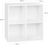 Moderne BukkitBow kubus boekenkast met open vakken, geschikt als roomdivider, in strak design en natuurlijke houtlook.