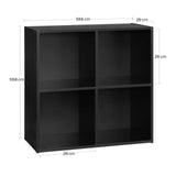 Moderne kubus boekenkast van BukkitBow met open vakken, geschikt als roomdivider en decoratief meubel.