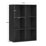 Moderne blauwe kubusboekenkast van BukkitBow met open vakken, dient ook als roomdivider, geschikt voor woonkamer of kantoor.