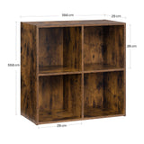 Moderne BukkitBow kubus boekenkast met open vakken, geschikt als roomdivider, zwart en compact design.