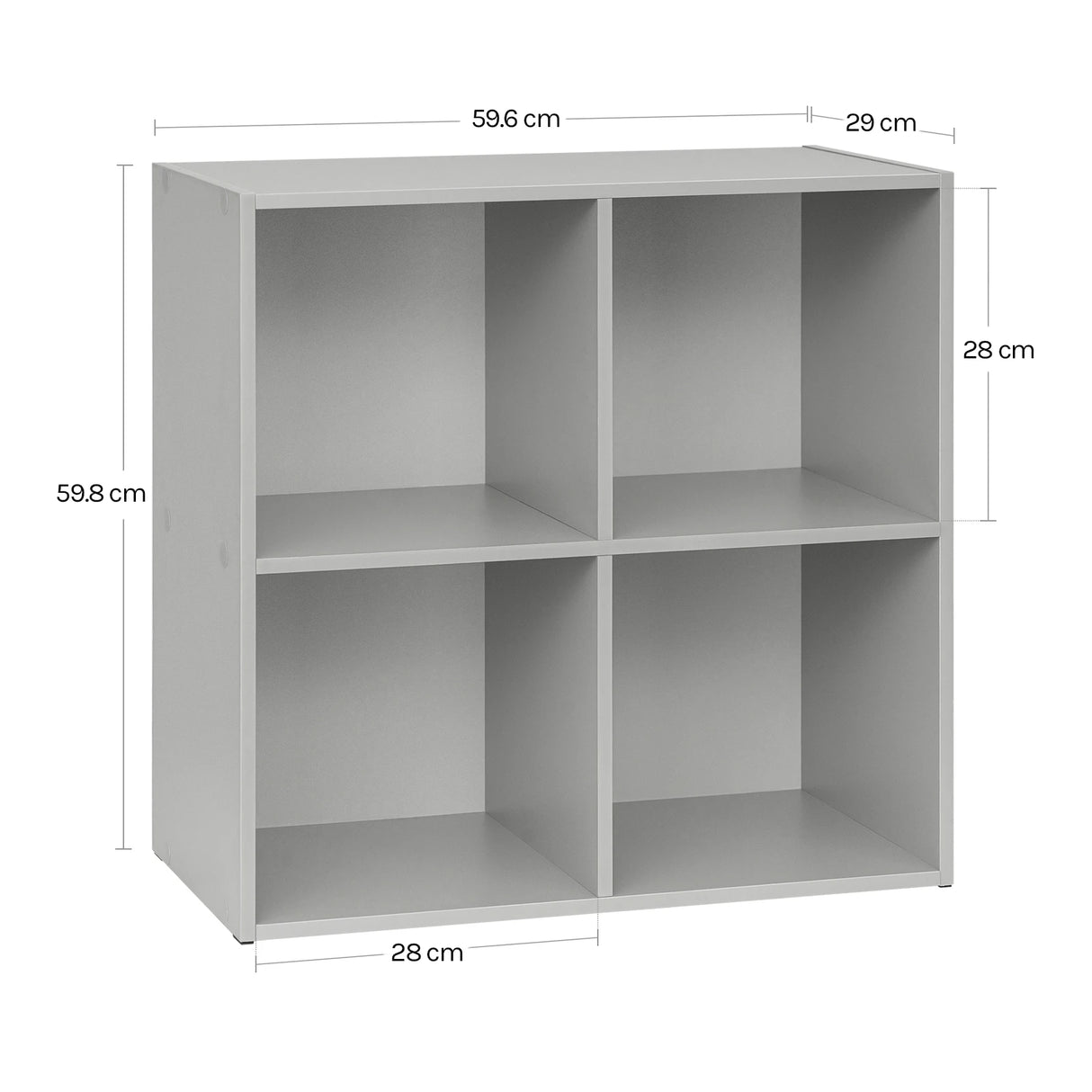 Moderne kubusboekenkast van BukkitBow met open vakken, geschikt als roomdivider, in een strakke, minimalistische stijl.