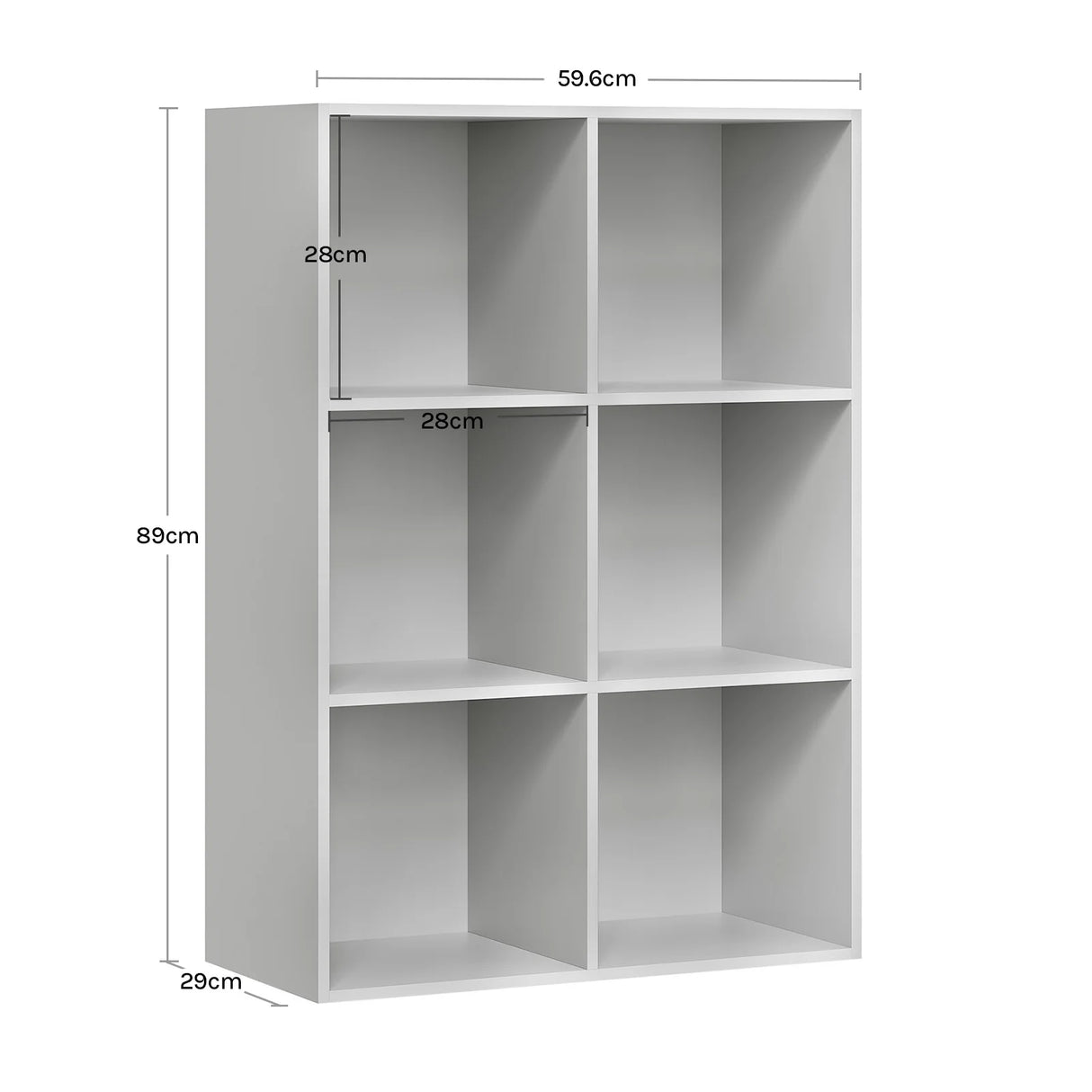 Moderne kubus boekenkast van BukkitBow met open vakken, geschikt als roomdivider en decoratief meubel in de woonkamer.