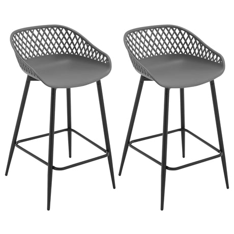 Set van 2 moderne kunststof barkrukken met open rugleuning van BukkitBow, stijlvolle zitplaatsen voor in huis of bar.