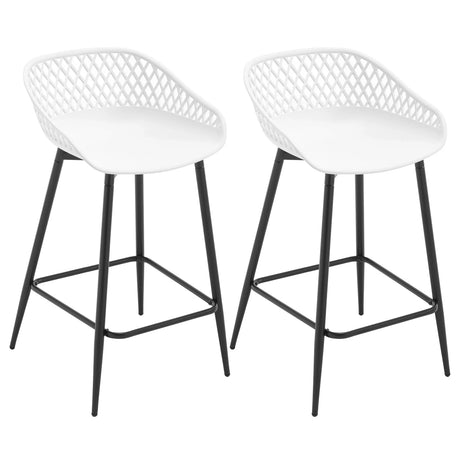 Set van 2 BukkitBow moderne kunststof barkrukken met open rugleuning, stijlvolle design en comfortabele zit.