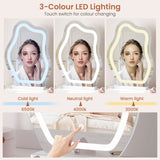 Moderne BukkitBow make-up spiegel in wolkvorm met LED-verlichting, helder oppervlak en stijlvolle uitstraling voor perfect make-up.