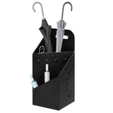 Moderne metalen paraplubak van BukkitBow met 2 vakken en handvat, ideaal voor het opbergen van paraplu's.