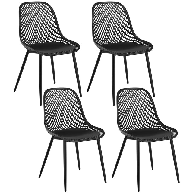 Set van 4 moderne Scandinavische BukkitBow eetkamerstoelen met open rug, kuipstijl, lichte houten poten, stijlvolle woonkamer inrichting