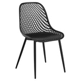 Set van 4 BukkitBow Scandinavische eetkamerstoelen met open rug, moderne kuipstoel van hout en kunststof, stijlvolle woonaccessoire