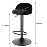 Set van 2 moderne barkrukken van BukkitBow in fluweel met metalen onderstel, verstelbaar en 360° draaibaar, tot 120 kg draagvermogen.