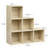 BukkitBow - Moderne Trapvormige Boekenkast met 6 Open Vakkenkast