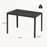 Moderne BukkitBow tuintafel met aluminium frame en WPC tafelblad, geschikt voor buiten, stijlvolle en duurzame tuinmeubel.