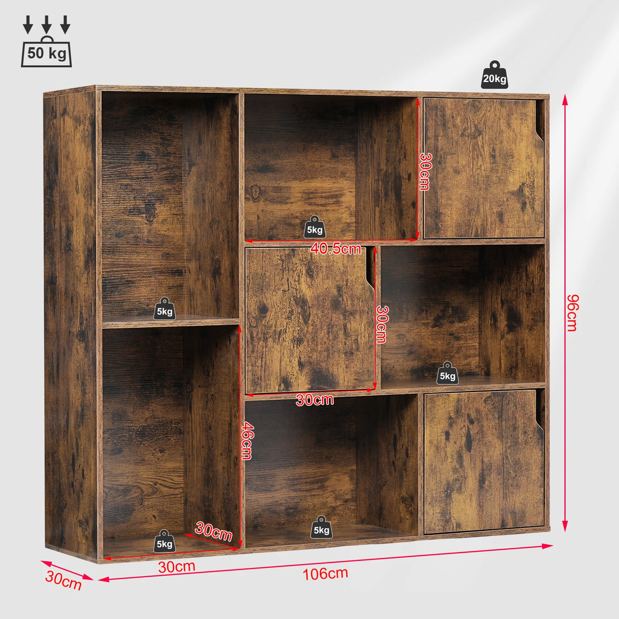 BukkitBow - Moderne Vakkenkast Boekenkast met 8 Vakken - Verstelbaar & Krasbestendig