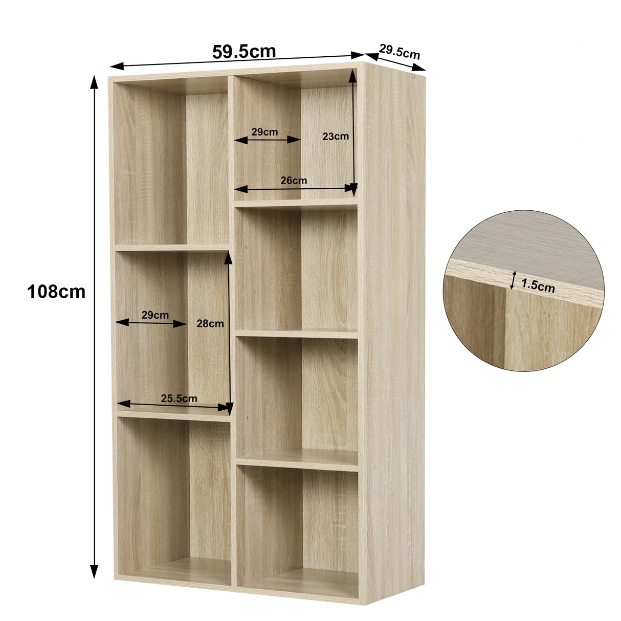 BukkitBow - Moderne Vakkenkast met 7 Vakken - Scandinavisch Design