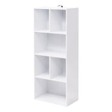BukkitBow - Moderne Witte Boekenkast met 6 Open Vakken - 118cm Hoog