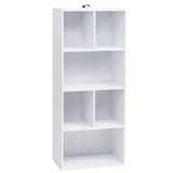 BukkitBow - Moderne Witte Boekenkast met 6 Open Vakken - 118cm Hoog