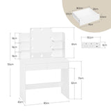 Witte moderne BukkitBow kaptafel met ingebouwde LED-verlichting en stopcontact, perfect voor een strakke interieurstijl.
