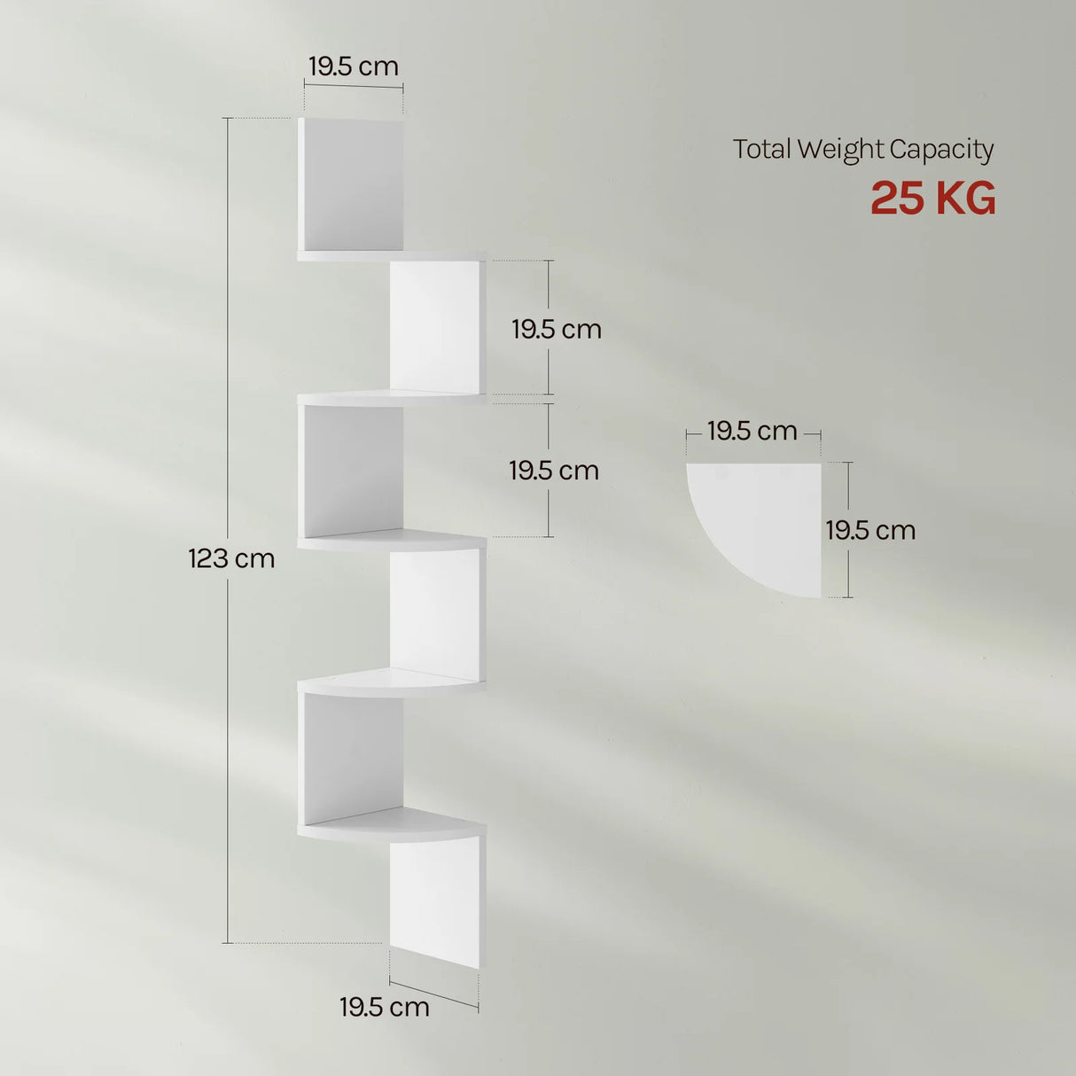 BukkitBow - Moderne Zigzag Wandplank met 5 Niveaus - Hoekmontage