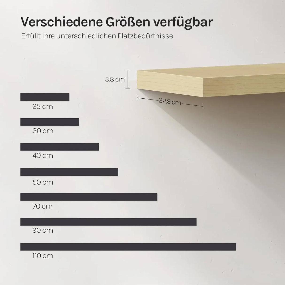 BukkitBow - Moderne Zwevende Wandplank - Verborgen Bevestiging - Houtlook