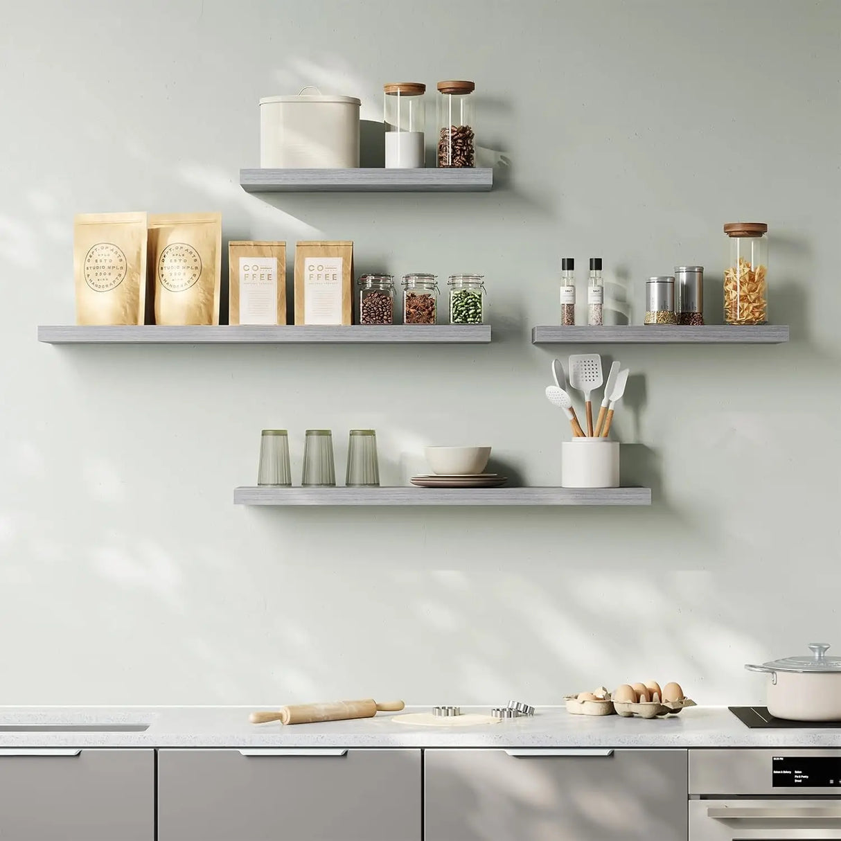 BukkitBow - Moderne Zwevende Wandplank - Verborgen Bevestiging - Houtlook