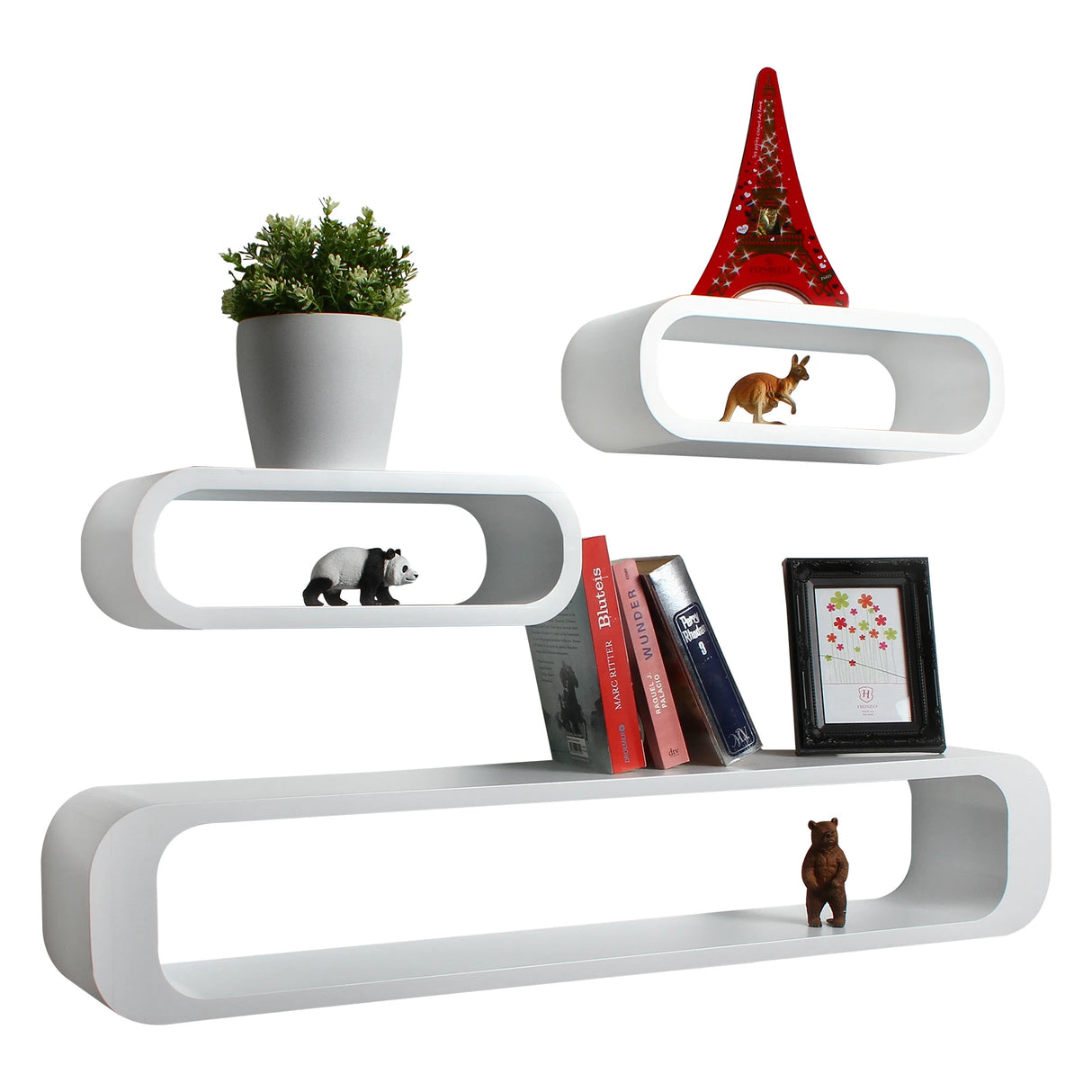 BukkitBow - Moderne Zwevende Wandplanken Set - 3-delig