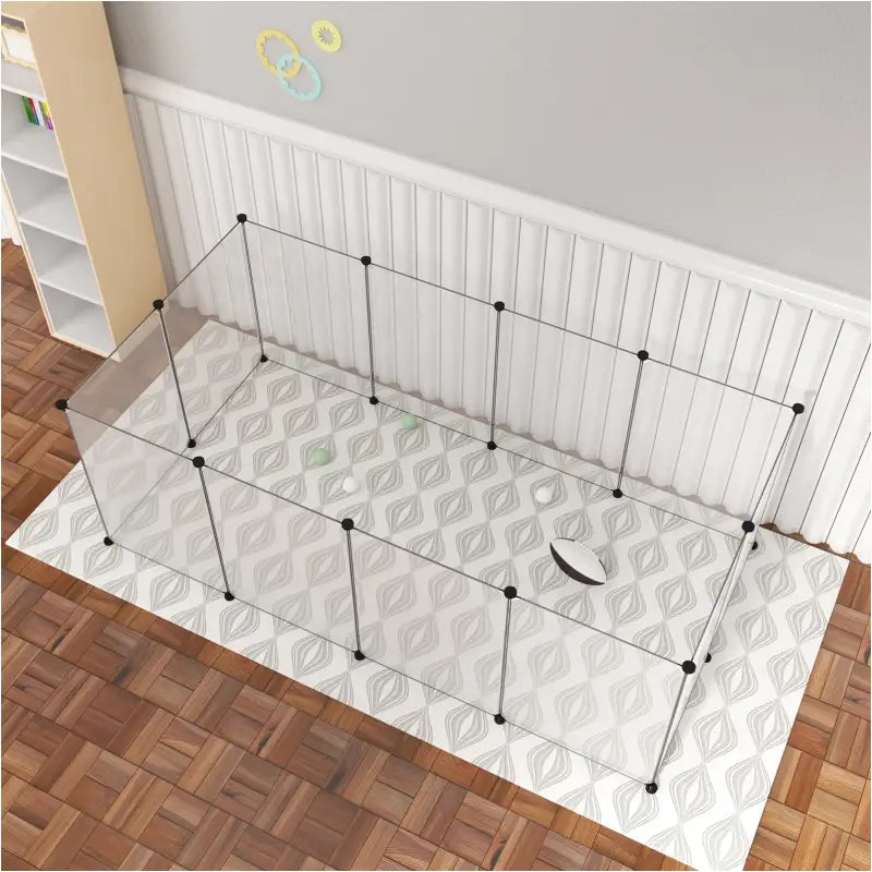 Stevige modulaire knaagdierenren van BukkitBow met 100x200x70cm, inclusief stevige panelen voor konijnen en knaagdieren.