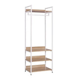 Multifunctioneel BukkitBow kledingrek met staal en MDF, kledingrail en draagvermogen tot 20 kg, 56x36x170 cm.