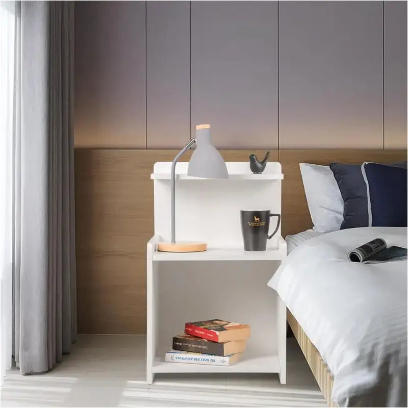 BukkitBow multifunctioneel nachtkastje, 40x35x62cm, geschikt als salontafel of decor, max 5kg belasting, modern zwart ontwerp.