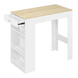 Multifunctionele BukkitBow bartafel met wijnrek en lade, modern design, geschikt voor woonkamer of keuken.
