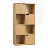 BukkitBow multifunctionele boekenkast met 8 compartimenten, compact en stijlvol, veilig ontwerp, afmetingen 60x120x30cm.