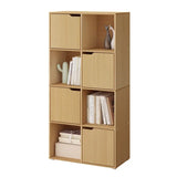BukkitBow multifunctionele boekenkast met 8 compartimenten, compact en stijlvol, veilig ontwerp, afmetingen 60x120x30cm