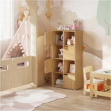 BukkitBow multifunctionele boekenkast met 8 compartimenten, compact en stijlvol, veilig ontwerp, afmetingen 60x120x30cm