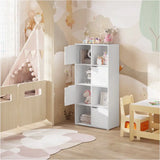 BukkitBow multifunctionele boekenkast met 8 compartimenten, compact en stijlvol, afmetingen 60x120x30cm, veilig ontwerp.