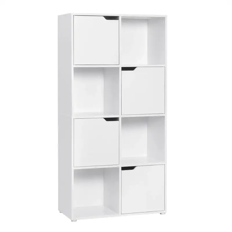 Multifunctionele BukkitBow boekenkast met 8 compartimenten, compact en stijlvol, veiligheidsontwerp, afmetingen 60x120x30cm.