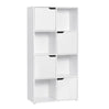 Multifunctionele BukkitBow boekenkast met 8 compartimenten, compact en stijlvol, veiligheidsontwerp, afmetingen 60x120x30cm.