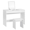 BukkitBow multifunctionele kaptafel met kruk, houten en dichtheidsborden, ruime opbergruimte, afmetingen 100x45x76cm