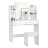 BukkitBow multifunctionele houten kaptafel set met modern ontwerp, afmetingen 108x40x142cm, ruimtebesparend en stijlvol.