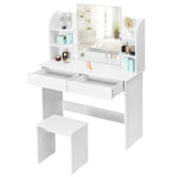 BukkitBow multifunctionele houten kaptafel set met modern ontwerp en ruimtebesparende opstelling, afmetingen 108x40x142cm.