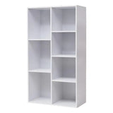 BukkitBow multifunctionele kubus boekenkast met 7 vakken, ruimtebesparend en eenvoudig te monteren, afmetingen 59,5x29,5x108 cm.