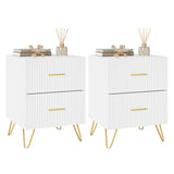 BukkitBow Nachtkastje van MDF en hout met 2 lades, bijzetkastje voor de slaapkamer, modern en functioneel design